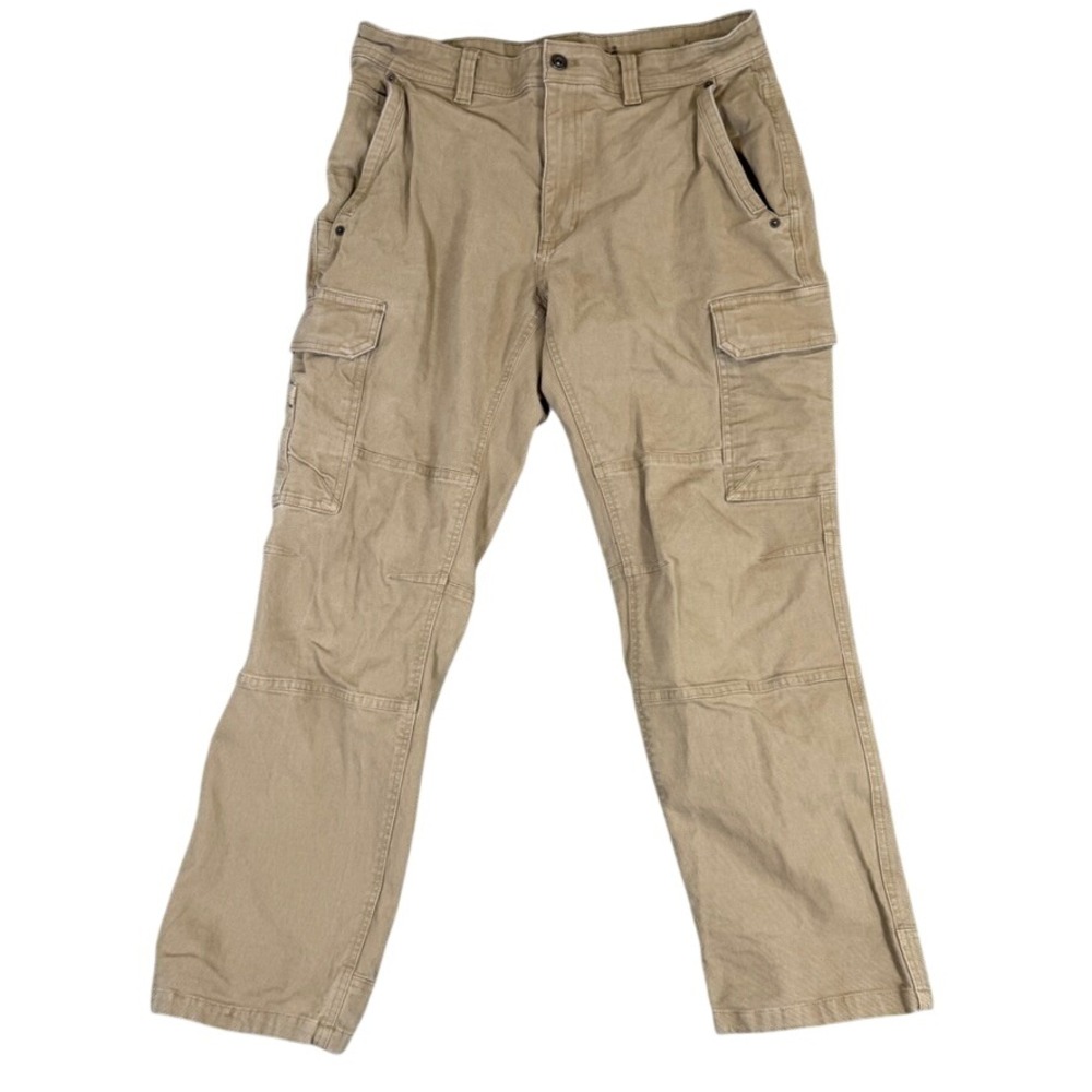 Eddie Bauer Mens Relaxed Fit Cargo Pants Tan Khaki Cotton Canvas 34x30 Utility